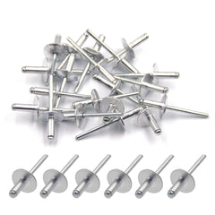 BESTYCHAO 50pcs Aluminum Blind Rivets with Large Flange 4.8mm x 12mm, Pack of 50 (Sliver)