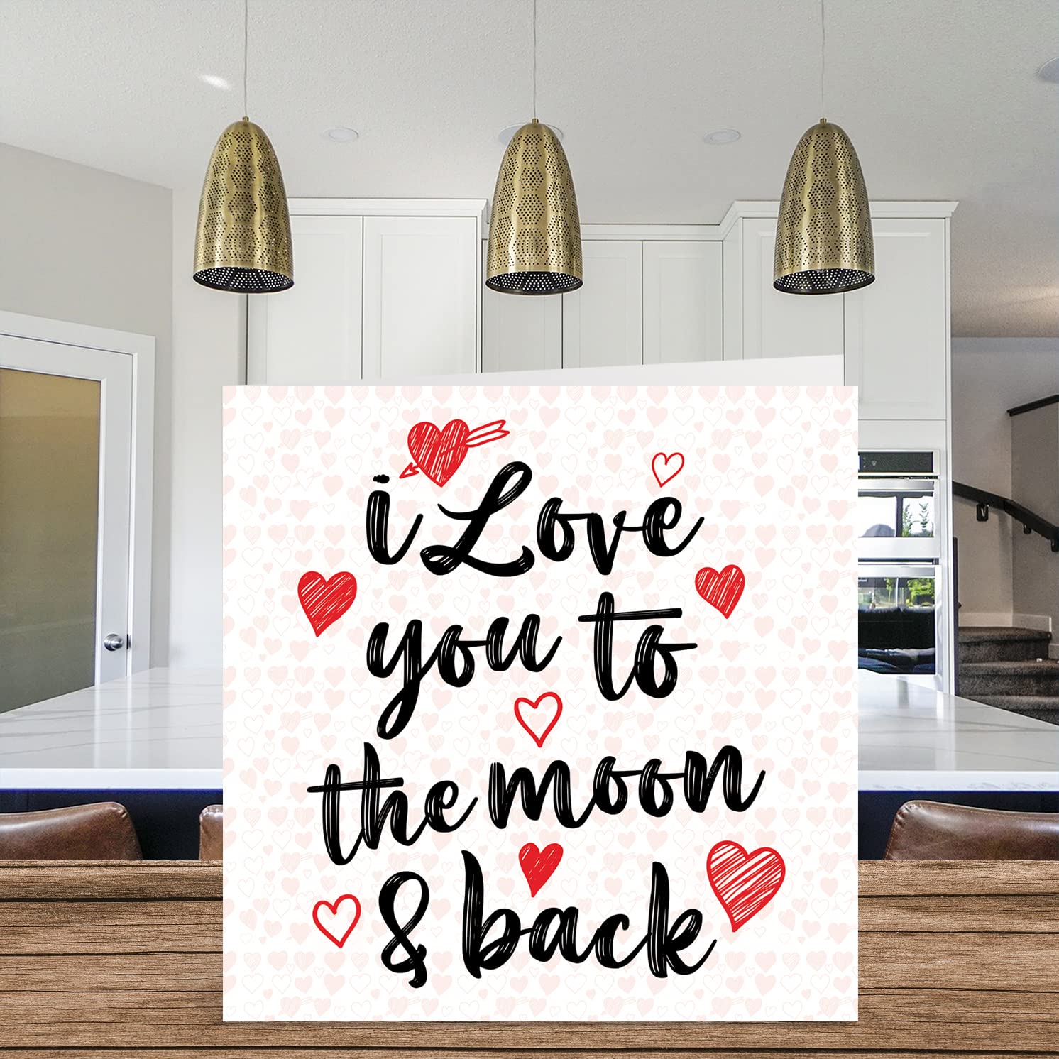 Anniversary Card for Her Him - I Love You To The Moon & Back - Cute Birthday Card for Girlfriend Boyfriend Wife Husband Partner, 145mm x 145mm Romantic Valentines Greeting Cards for Fiancee