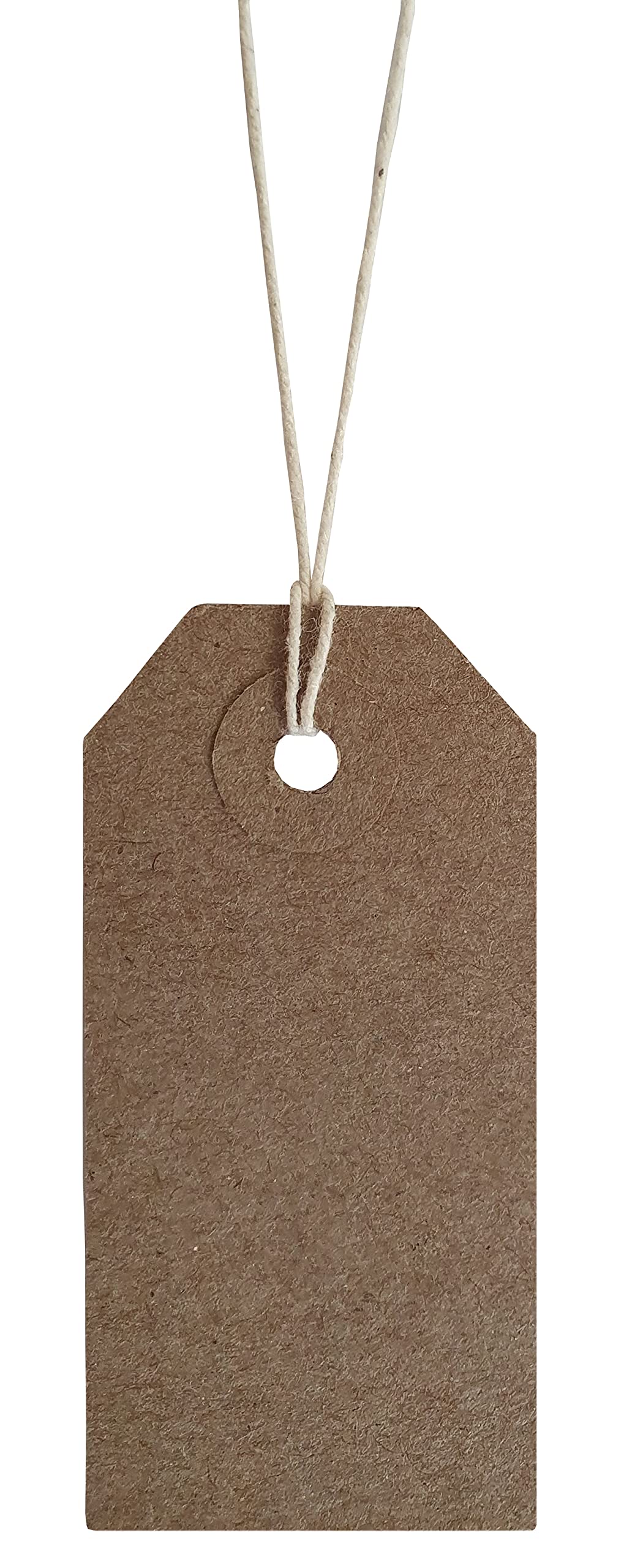 Swift Strung Tags Brown Reinforced Card Clothing Parcel Label String Hanging Gift Swing Tickets Kraft Hang Price Labelling 70mm x 35mm (Pack of 100)