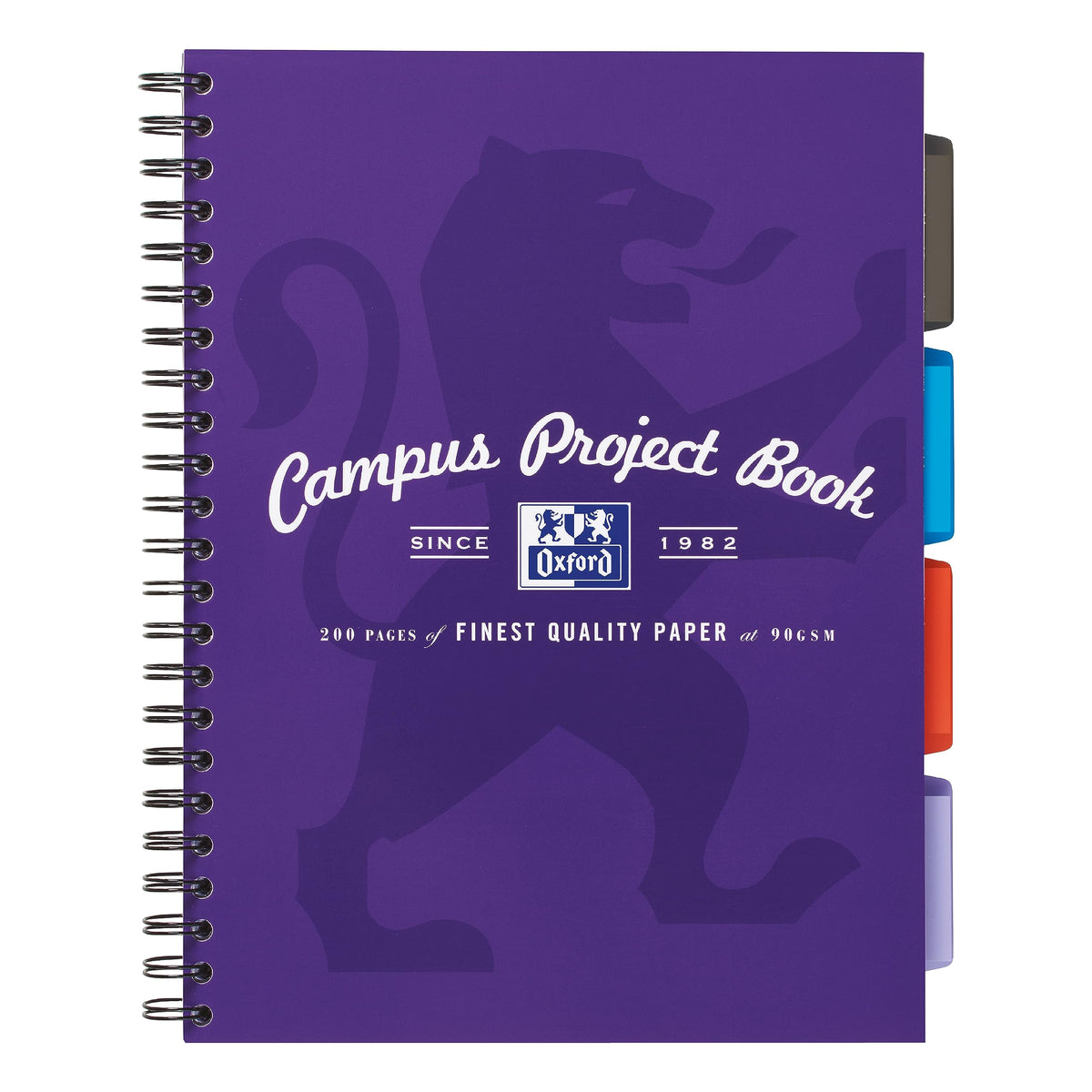 Oxford Campus A4 Size Project Notebook with Dividers (Purple)