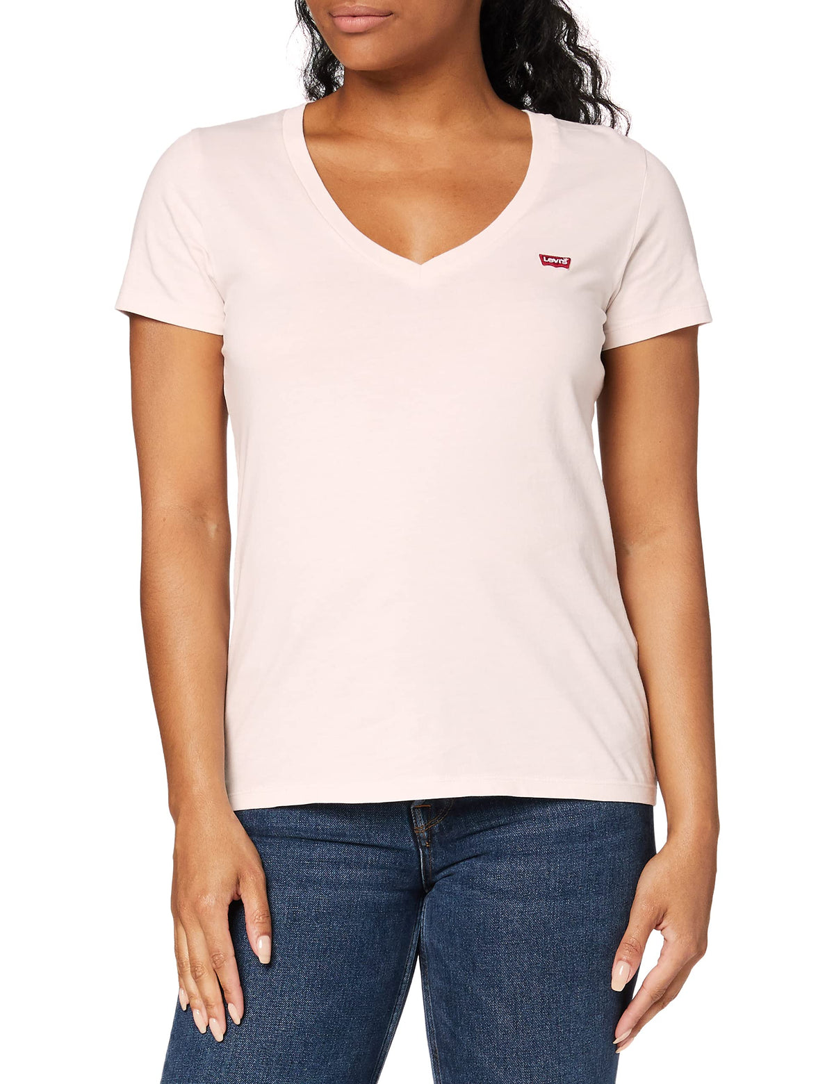 Levi's Women's Perfect V-Neck T-Shirt Almost Mauve (White) XXS -