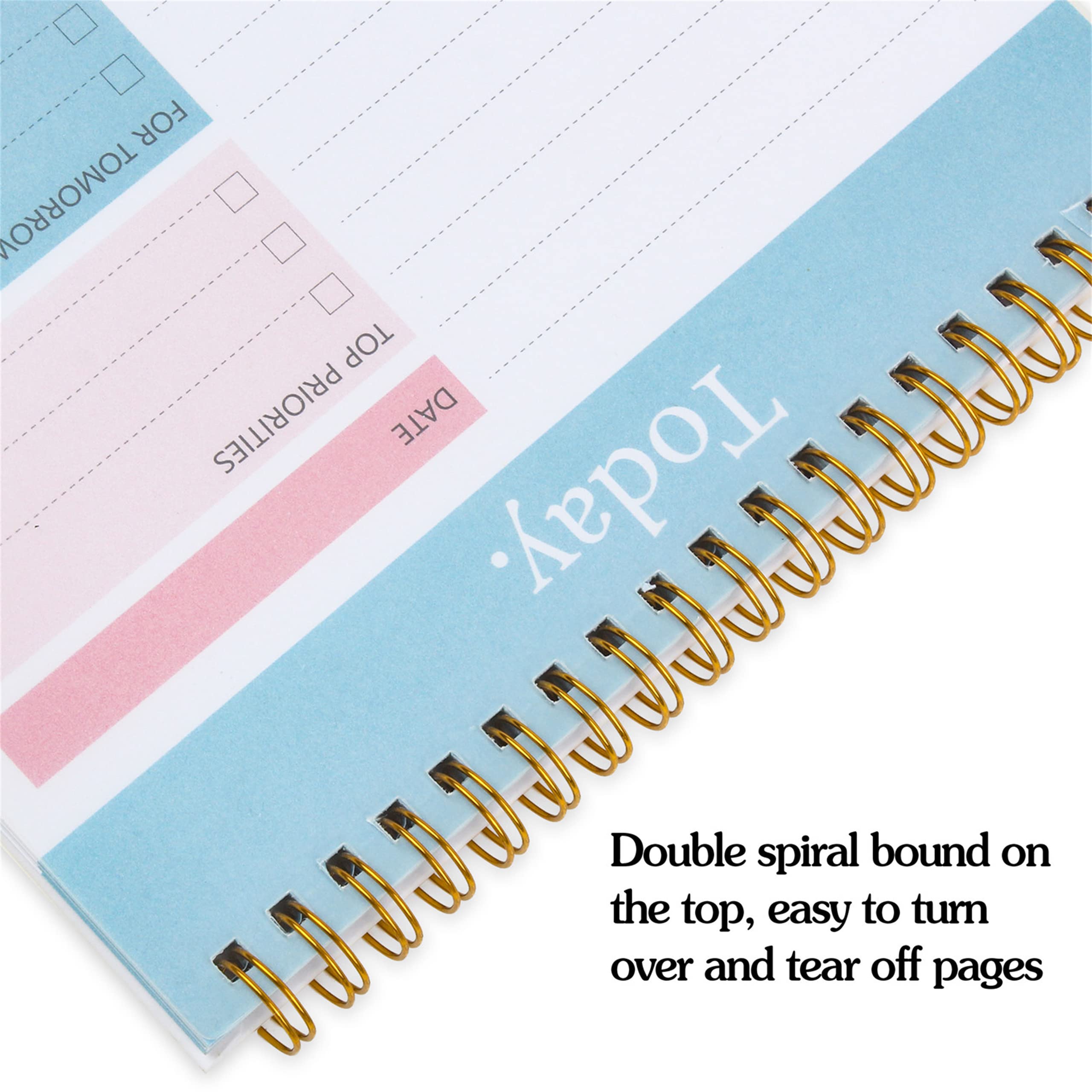 KMQOY To Do List Pad - Daily Planner Notepad Undated 52 Sheets Tear Off, 6.5 inches x 9.8 inches Checklist Productivity Organizer with Hourly Schedule for Tasks