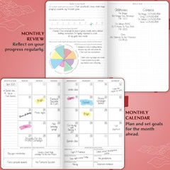 Legend Planner Hourly Schedule – Weekly & Daily Organizer with Time Slots. Appointment Book Journal for Work, Undated, A5 (Wine Red)