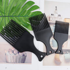 3 Sizes Afro Combs Set, Black Plastic Afro Hair Comb Hair Pick Comb Wide Tooth Comb Hairdressing Styling Tool for Natural Curly Hair Style