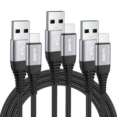 USB Type C Cable Fast Charge,[3pack,1Mand2Mand3M] USB C Charger Cable Nylon Charging Lead for Samsung Galaxy S20 FE S21 S22 S10 S9 S8 Plus A41 A42 A40 A51 A20e A21s A12 Note 20 10,Redmi Note 7 8T 9 9S