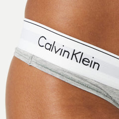 Calvin Klein - Womens Thongs - Womens Underwear - Modern Cotton - Calvin Klein Underwear - Cotton Thongs For Women - Womens Knickers - Grey - M