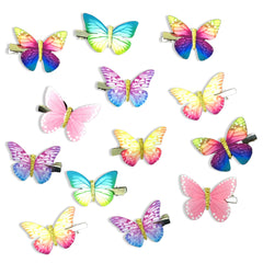 Mesmeriser Realistic Butterfly Clips Pack of 10 – 5 Assorted Matte Coloured Hair Clips for Girls – Cute Duckbill Slides in Box Packaging for Easy Storage