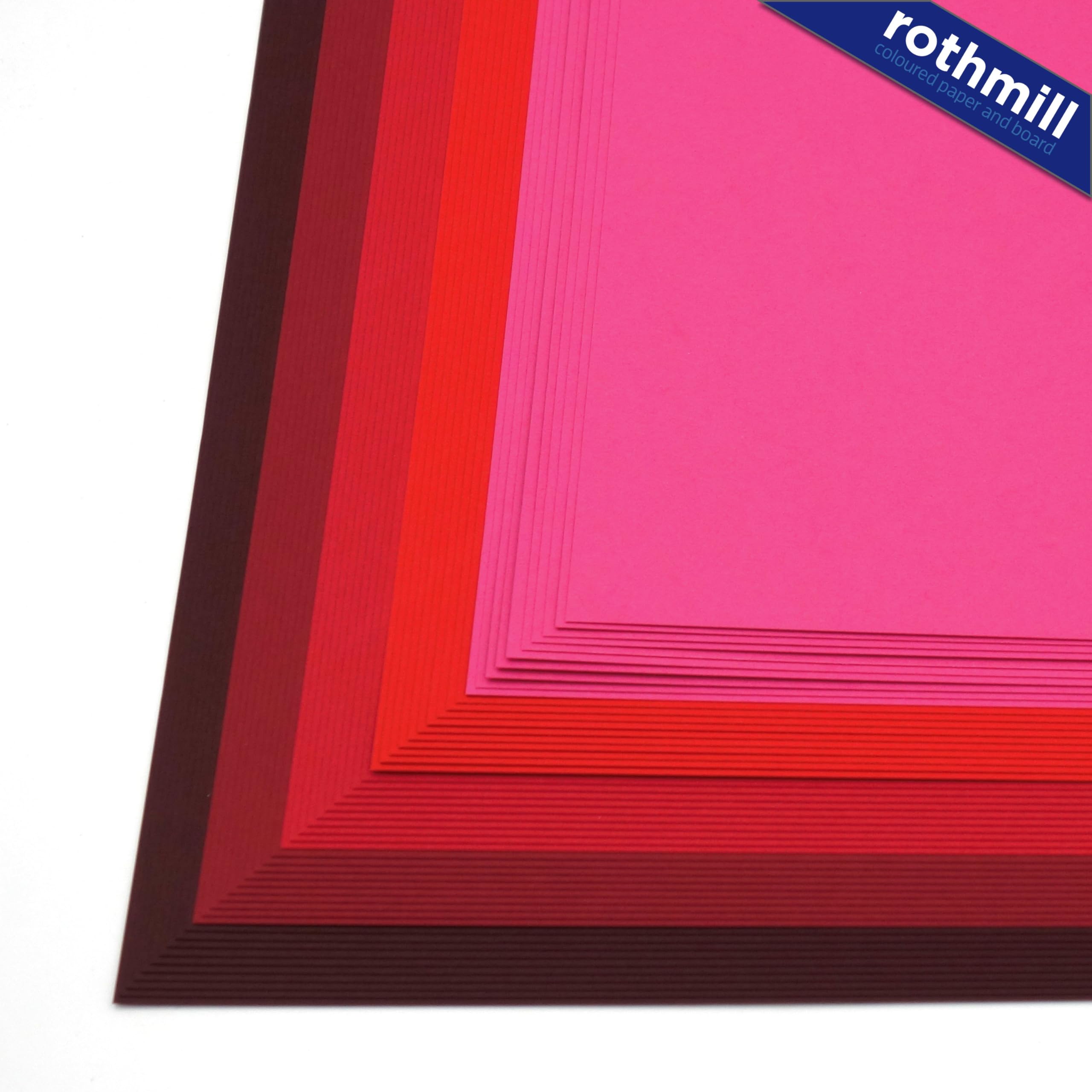 Rothmill A4 Card Stock, 220gsm (280 microns), Red Card Pack with 5 'Red' Tones, Ideal for Arts and Craft, Office and Stationery Use - 50 Sheets