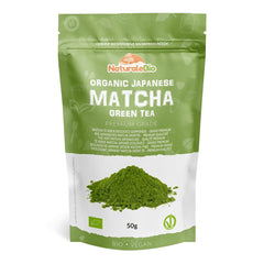 Japanese Organic Matcha Green Tea Powder - Premium Grade - 50g. Tea Produced in Japan, Uji, Kyoto. Use for Drinking, Cooking, Baking, Smoothie Making and with Milk. Vegan & Vegetarian Friendly