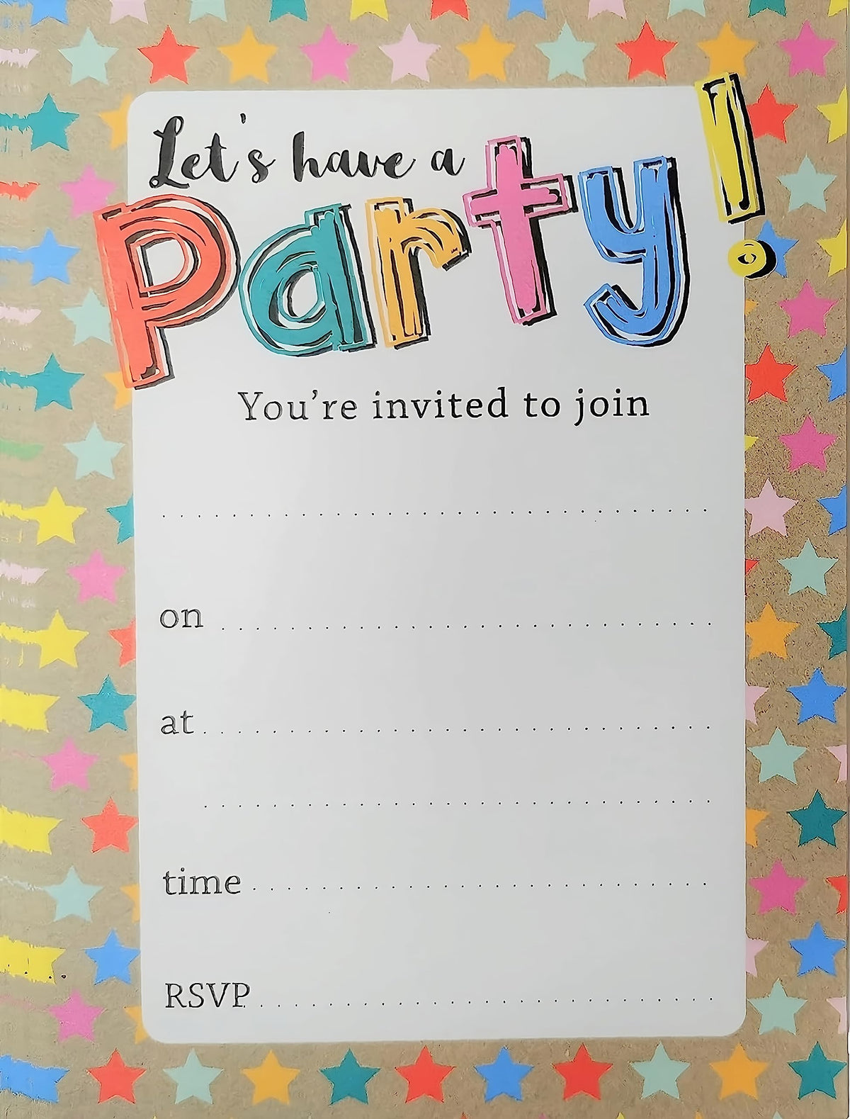 YLAB - 20 Party Invitations & Envelopes - Let's Have a PARTY! Birthday, Engagment