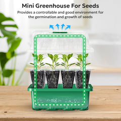 MIXC Seed Trays, 10 Pack 120 Cells Seed Trays for Seedlings Reusable Seed Trays with Lids Propagator Tray Growing Starter Tray, Germination Trays Kit Plastic for Greenhouse/Garden Green