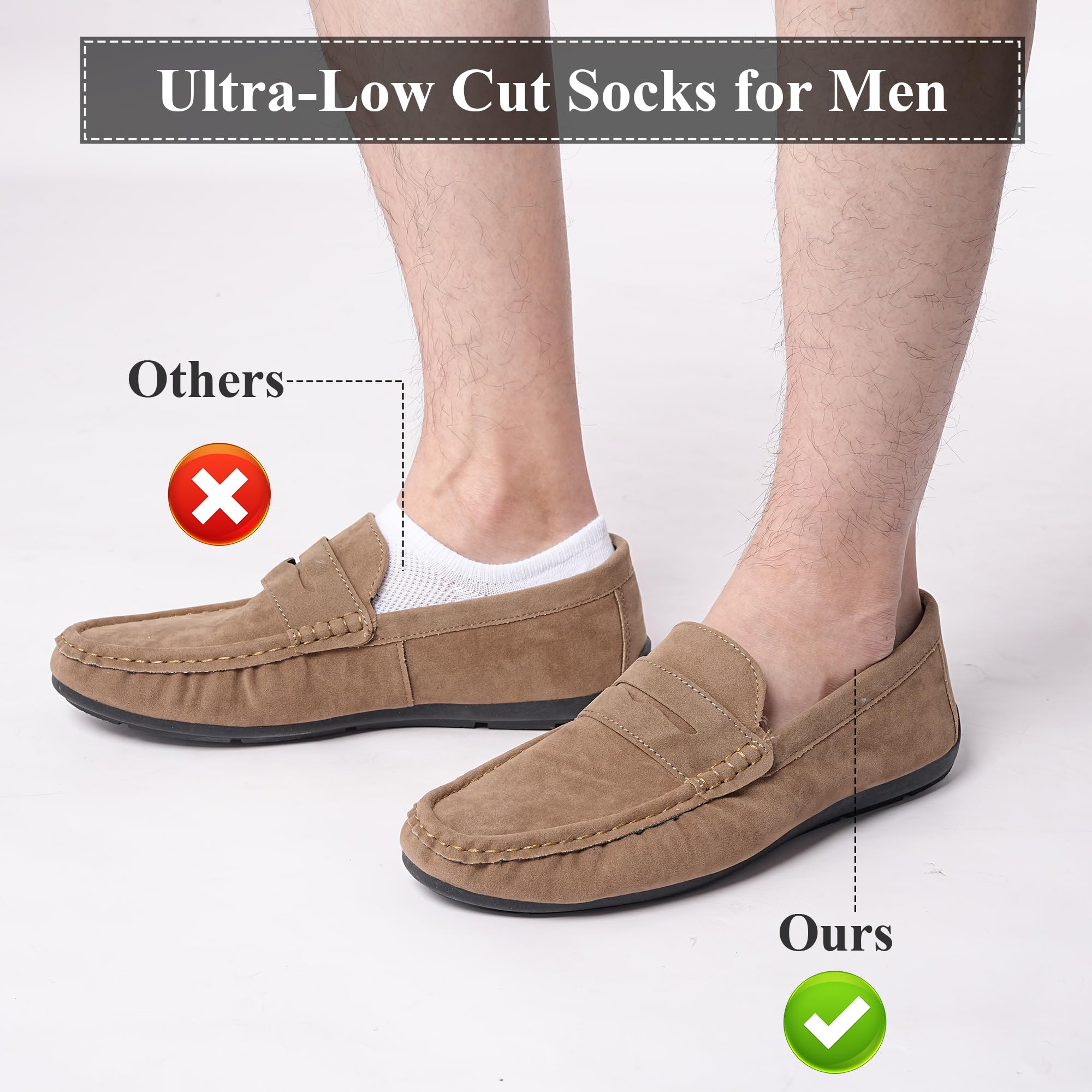 Blu Ninfee No Show Socks Mens 9-12, 6Pairs Invisible Socks Men Low Cut Liner Socks Multipack Hidden In Shoe Footsies for Loafer Summer