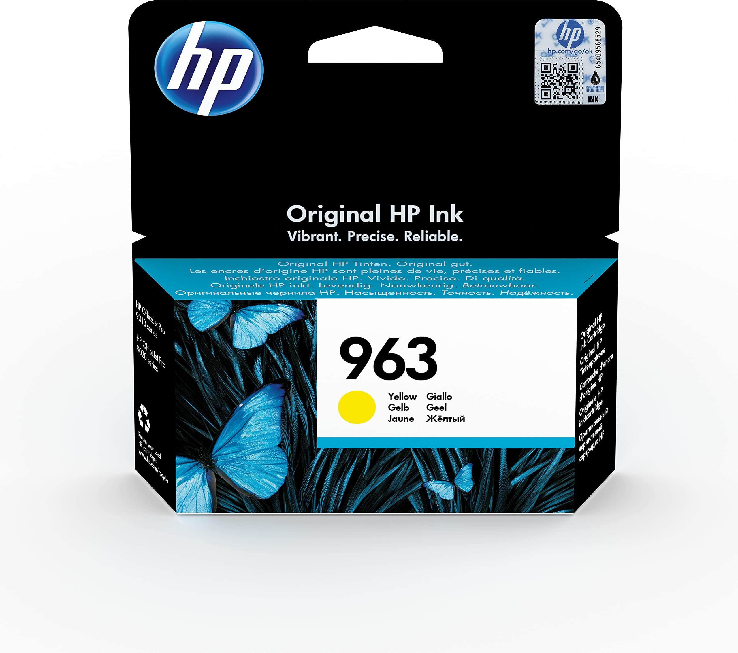 HP 3JA25AE 963 Original Ink Cartridge, Yellow, Single Pack