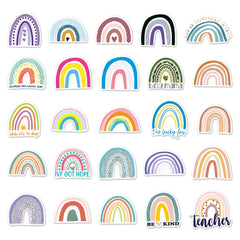 100 Pcs Colorful Rainbow Stickers Trendy Waterproof Aesthetic Stickers Decals for Water Bottle Computer Suitcase Phone Scrapbook Luggage Laptop Hydroflasks Car Bike,Vinyl Stickers for Teens Boys Girls