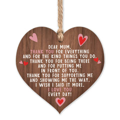 A present for mum   I love you mum present gifts   best mum ever in the world   handmade plaque presents   heart wooden hanging plaques   mother from daughter thank you   christmas