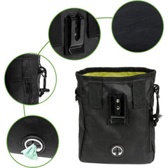 GYTFOG Pet Products Small Dog Treat Bag,Black Color Dog Treat Pouch,Outdoor Feeding Fanny Pack Portable Foldable Dog Supplies.