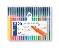 STAEDTLER 323 SB20 Triplus Colour Fibre-Tip Pens, 1.0mm - Assorted Colours (Pack of 20)