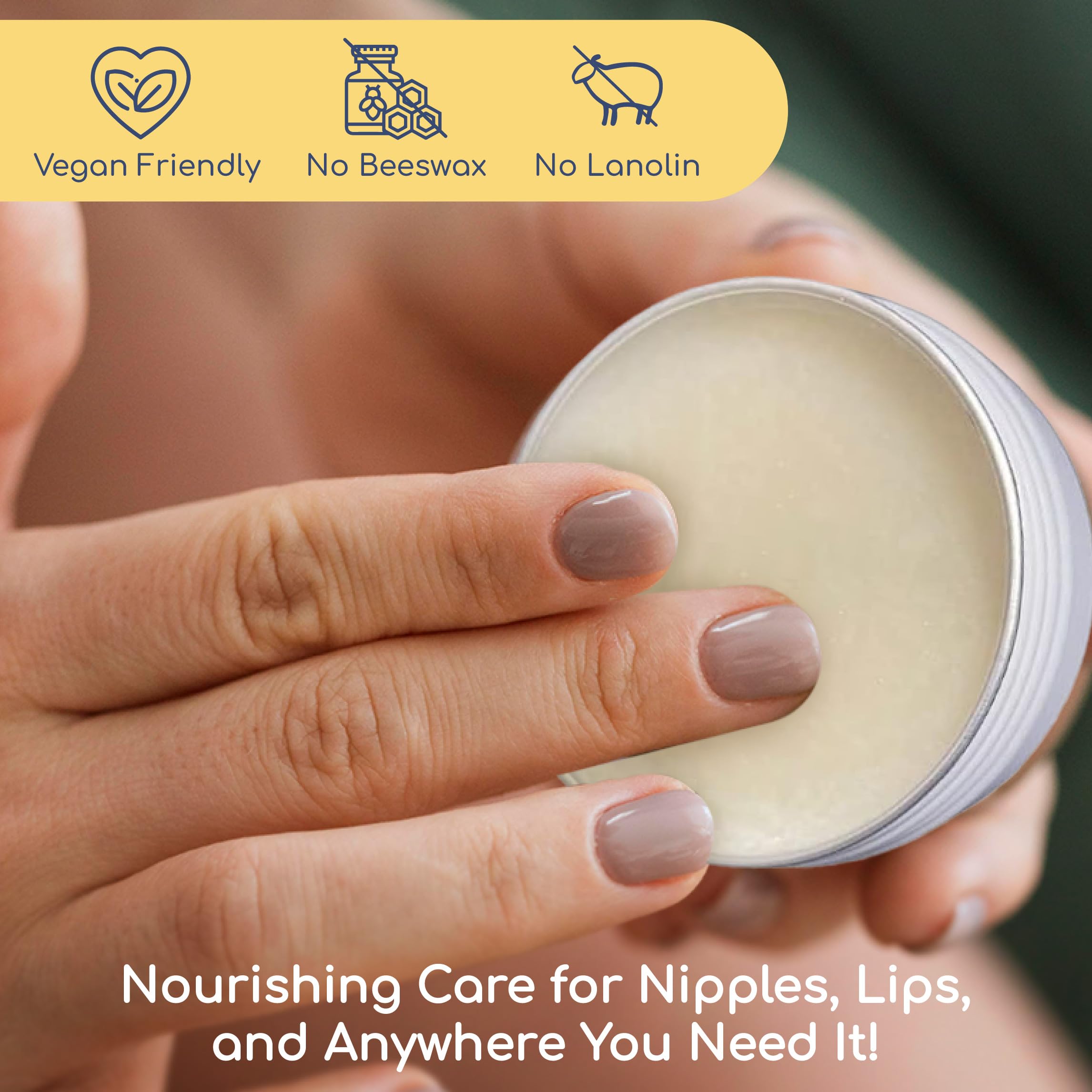 First Days Maternity Natural Nipple Balm, Nipple Balm for Sore Nipples, Dry Lips, Cuticles, and Dry Skin, Suitable for All Skin Types, Unscented, Vegan-Friendly, 40 ml Tin