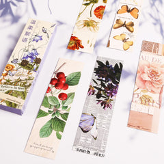 30Pcs Vintage Paper Bookmarks, Butterfly Flower Themed Book Marks for Book Lovers Vintage Aesthetic Bookmark for Men Women Unique Bulk Bookmarks for Students, Classroom Gifts, Reading Present