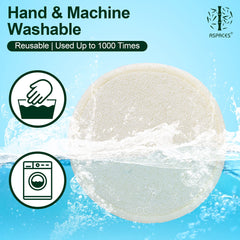 ASPACES Reusable Makeup Remover Pads - 20 Packs Natural Bamboo Cotton Rounds Eco-Friendly for All Skin Types with Cotton Laundry Bag, White