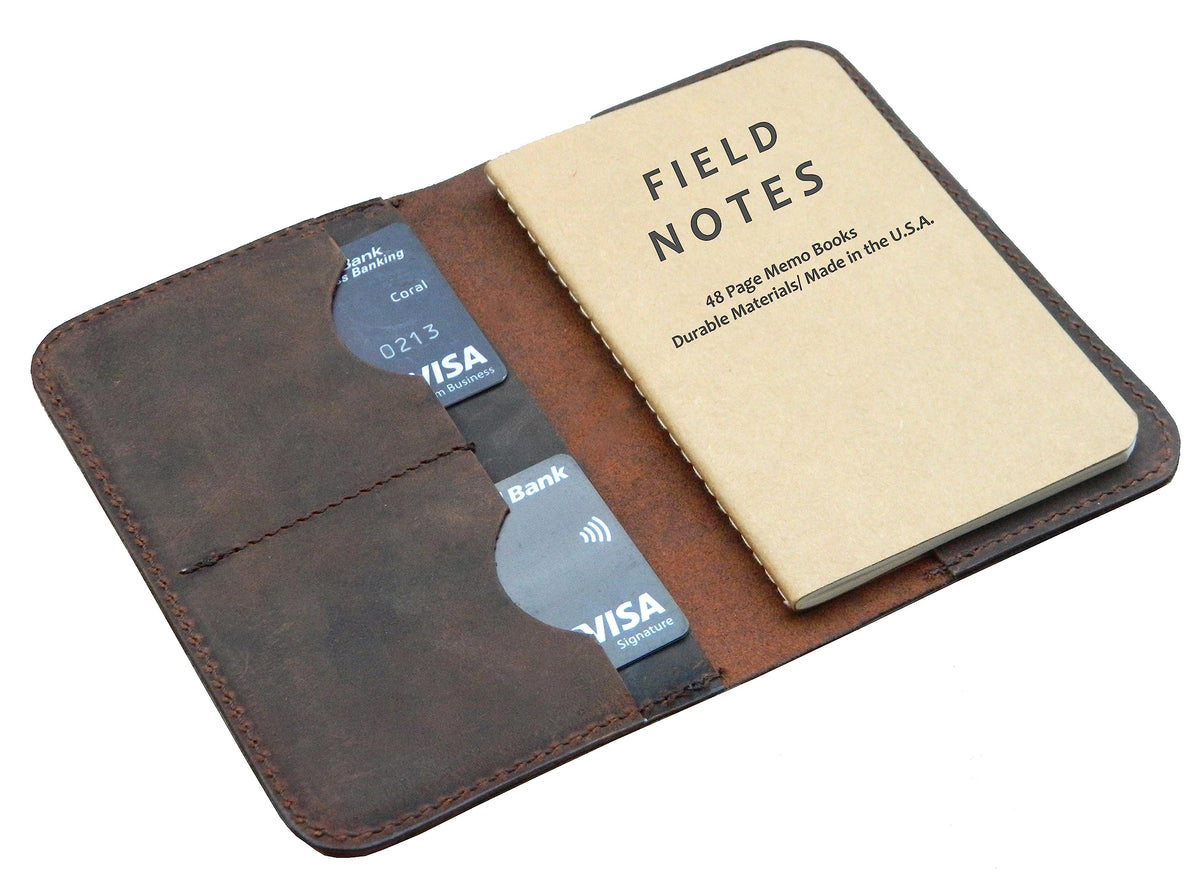 Leather Cover for Field Notes Moleskine Cahier Pocket Journal Handmade Vintage Leather Cover diary 3.5 inches x 5.5 inches Notebooks (Brown)