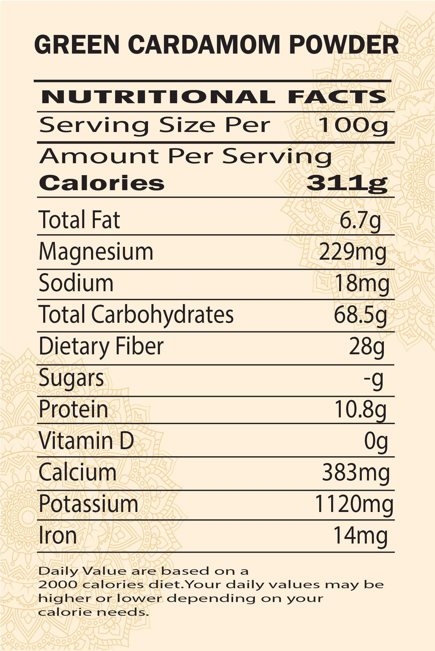 Green Cardamom Powder l Ground Green Cardamom l Vegan green Cardamom Powder  Hari Elaichi Powder l 100% Natural l Premium Quality l Vegan l No Additives  No Preservatives  Gluten Free  (50G)