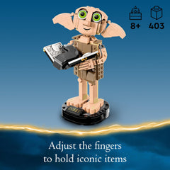 LEGO 76421 Harry Potter Dobby the House-Elf Set, Movable Iconic Figure Model, Toy or Bedroom Accessory Decoration, Character Collection, Gift for Girls, Boys, Teens and All Fans Aged 8and