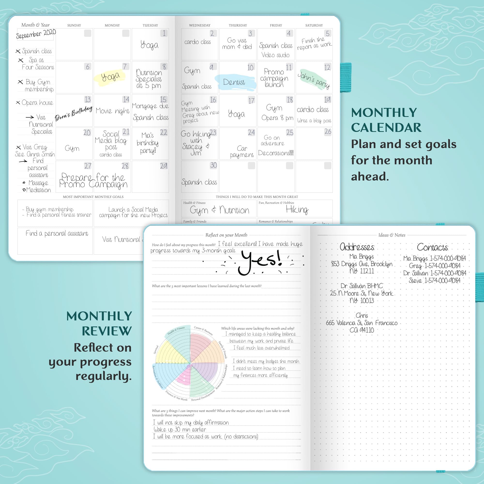 Legend Planner – Weekly & Monthly Life Planner to Hit Your Goals & Live Happier. Organizer Notebook & Productivity Journal. A5 (Turquoise)