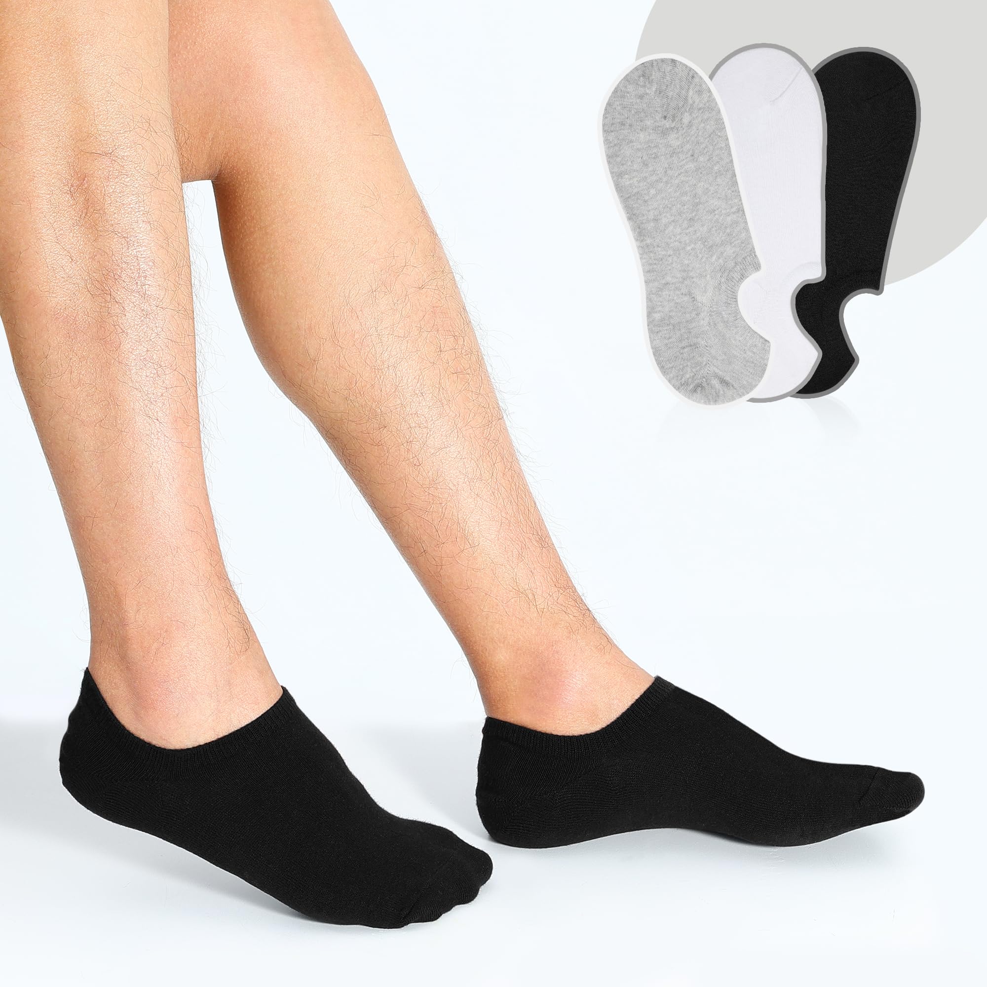 Mens No Show Trainer Socks 6-9/9-12 Invisible Socks for Men Low Cut Cotton Socks Non-Slip Silicone Stripes Mens Trainer Socks (as8, numeric, numeric_9, numeric_12, regular, regular, Mixed color)