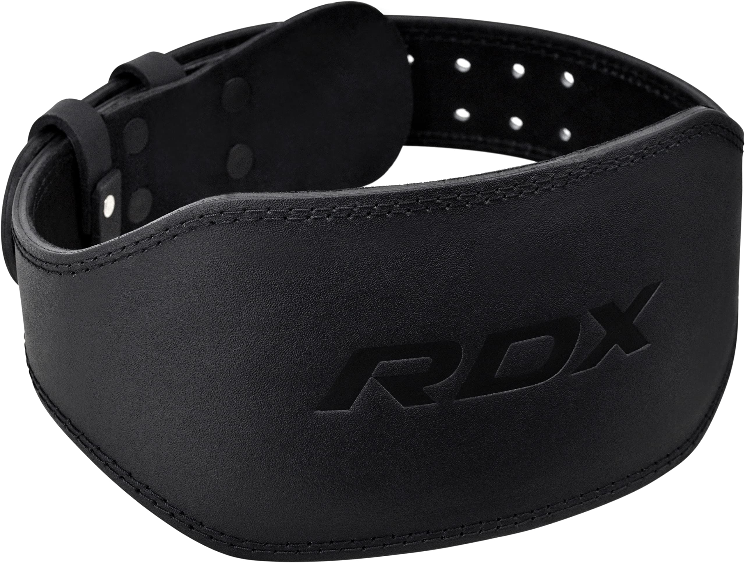 RDX Weight Lifting Belt Gym Fitness, Cowhide Leather, 4” 6” Padded Lumbar Back Support, 10 Adjustable Holes, Weightlifting Powerlifting Bodybuilding Deadlift Squat Workout Strength Training, Men Women