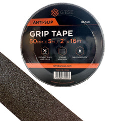 GTSE Anti Slip Tape, 50mm x 5m (2 inches), Durable Adhesive Black Strong Grip Tape for Indoor & Outdoor Floor Marking