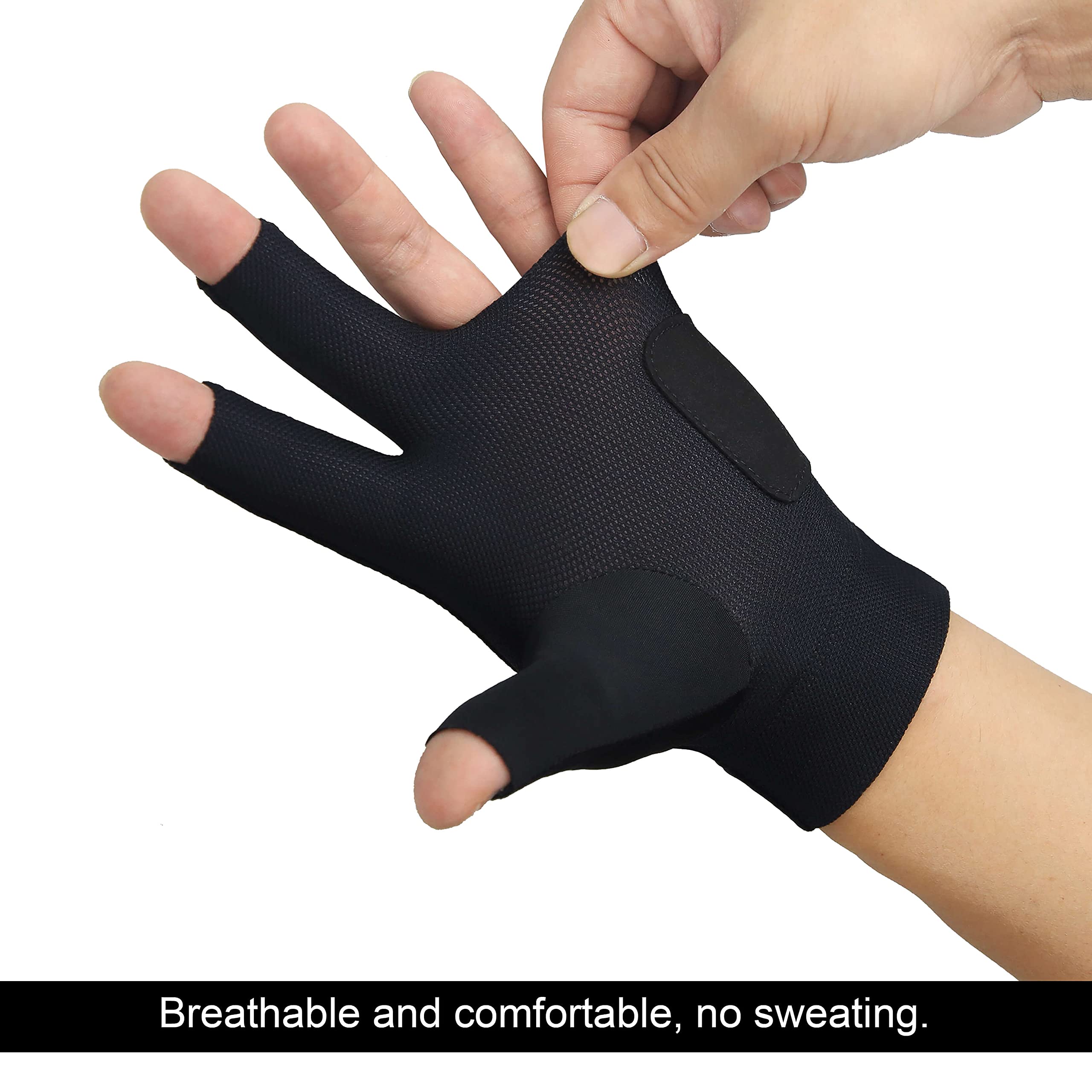 Quick-Dry Breathable Billiard Pool Gloves, Shooters Carom Snooker Cue Sport Glove Fits on Left Hand (Red-Left Hand, XXL)