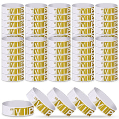 ASTARON Paper VIP Wristbands for Events 300 Pcs Gold Event Wristbands Waterproof Bracelets VIP Wristbands for Nightclubs Waterparks Lightweight Concert Wristbands