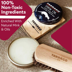 Tarrago Mink Oil 100 ml   Mink Oil Enriched Grease for Leather Goods   Filler Paste for Repairing All Types of Footwear On Leather Surfaces   Perfect for Leather and Textile Surfaces