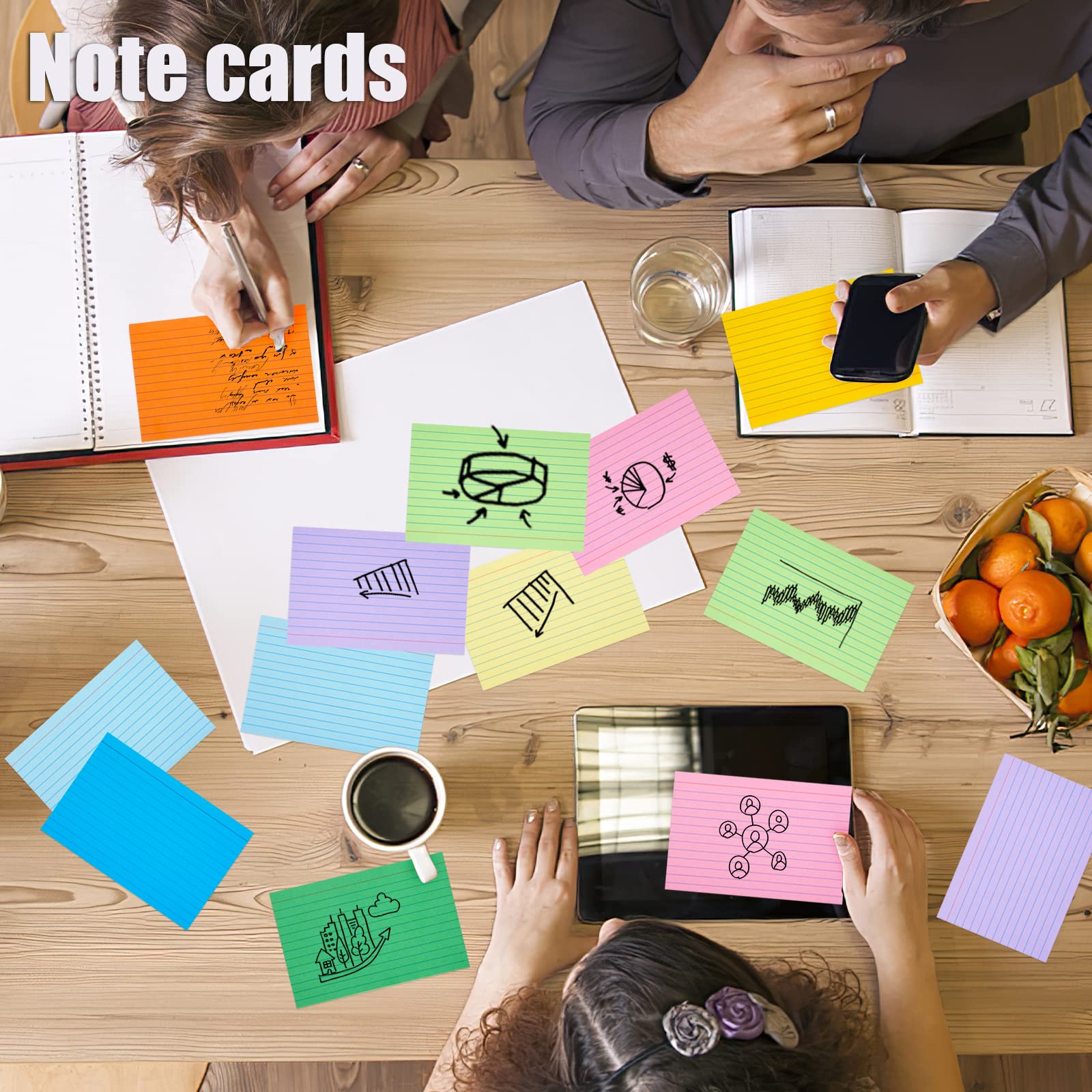 Koogel Ruled Index Cards Paper, A6 Revision Cards Lined 9 Colours Flash Cards 150 x 100mm 6x4 inchesNote Cards Record Cards for School Learning Memo Office 180PCS