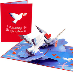 PopLife Sending Love 3D Pop Up Card for All Occasions - Valentine's Day, Mother's Day, Father's Day, Birthday, Christmas - Wedding, Love, Just Because, Thank You - For Wife, Mom, Step-Mom, For Husband