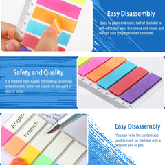 JANYUN 560PCS Page Markers Sticky Index Tabs Colored Flag Tabs Arrow Tabs for Book Marks, Translucent Sticky Notes for School Office Reading