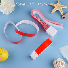 MIAHART Paper Wristbands for Events 300 Pcs Red Event Wristbands Waterproof Party Wristbands Arm Bands for Events Lightweight Concert Wristbands (Red)