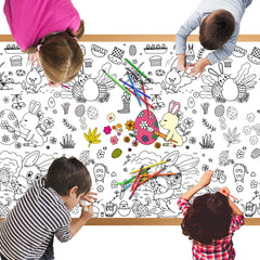 Tbsone Easter Giant Coloring Poster Tablecloth - Easter Crafts for Kids, 178 * 76 cm Inches Easter Decorations Gifts Games Activities Books for Kids