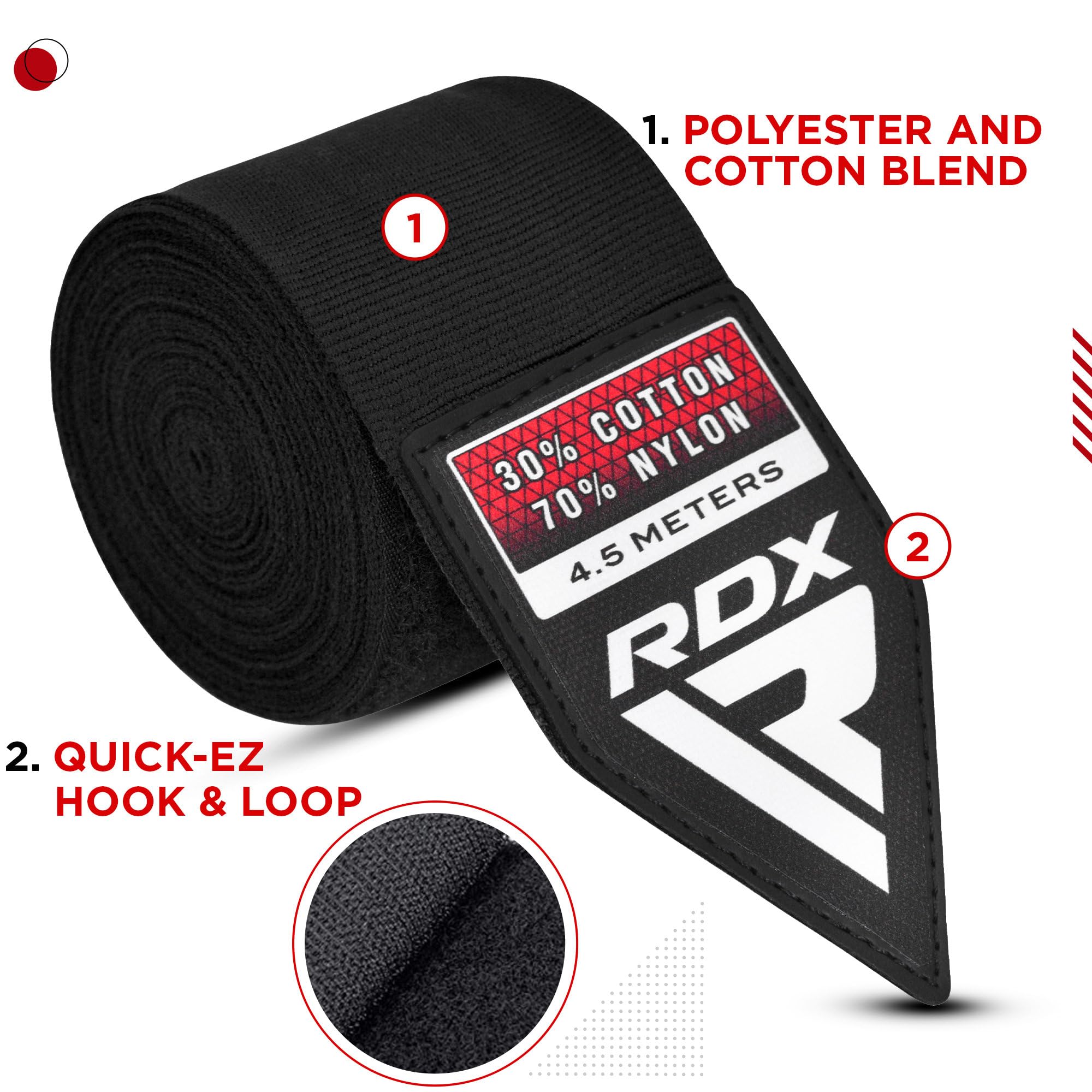 RDX Boxing Hand Wraps Elasticated MMA Inner Gloves Fist Protector 4.5 meter Bandages Mitts