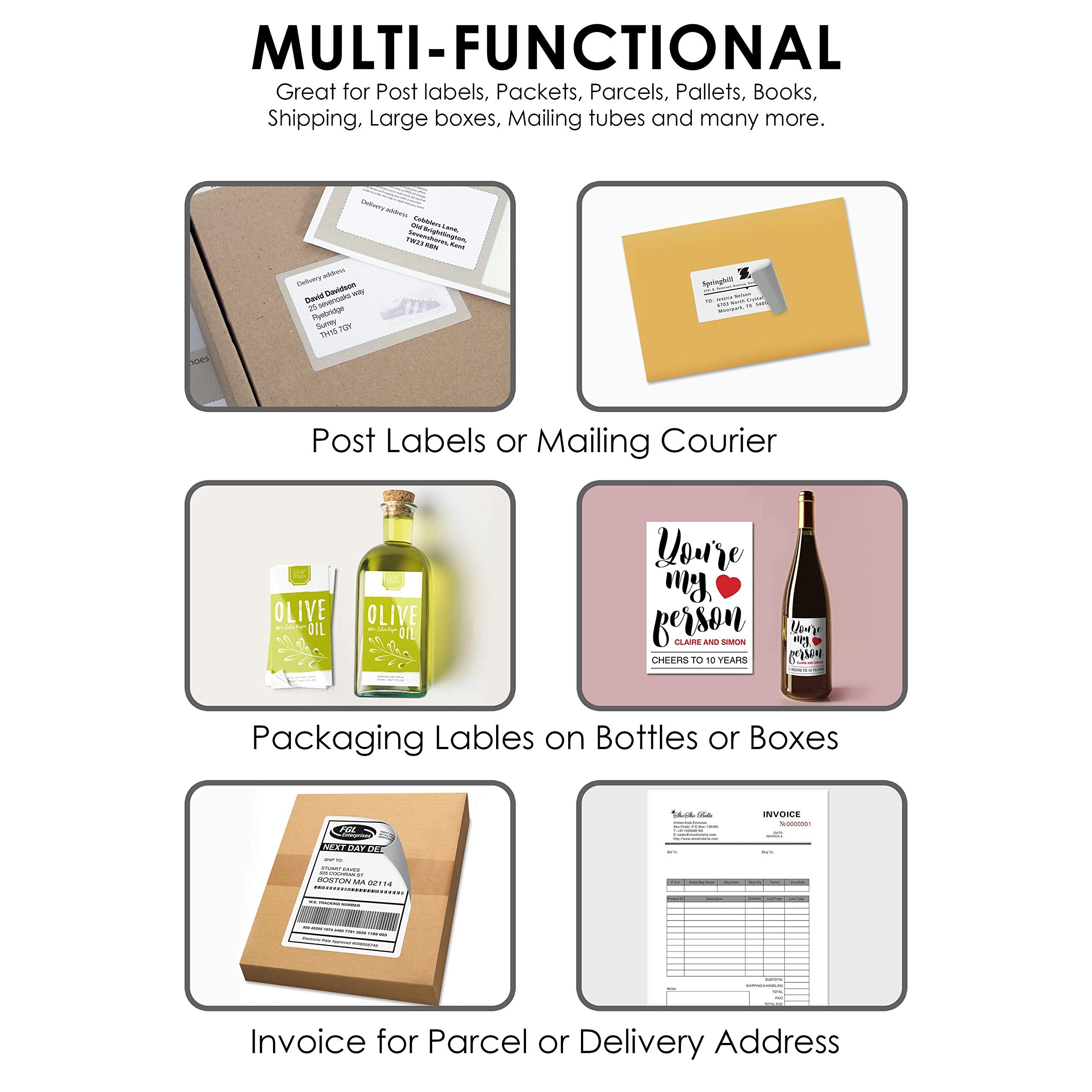 1 Labels Per A4 Sheet, 50 Sheets 50 Sticky Label, Printable Sticker Paper, iSOUL Matte Self Adhesive Address Mailing, Shipping, Postage, Laser & Inkjet Printer Compatible [Quickdry]