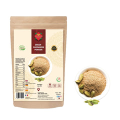 Green Cardamom Powder l Ground Green Cardamom l Vegan green Cardamom Powder  Hari Elaichi Powder l 100% Natural l Premium Quality l Vegan l No Additives  No Preservatives  Gluten Free  (50G)