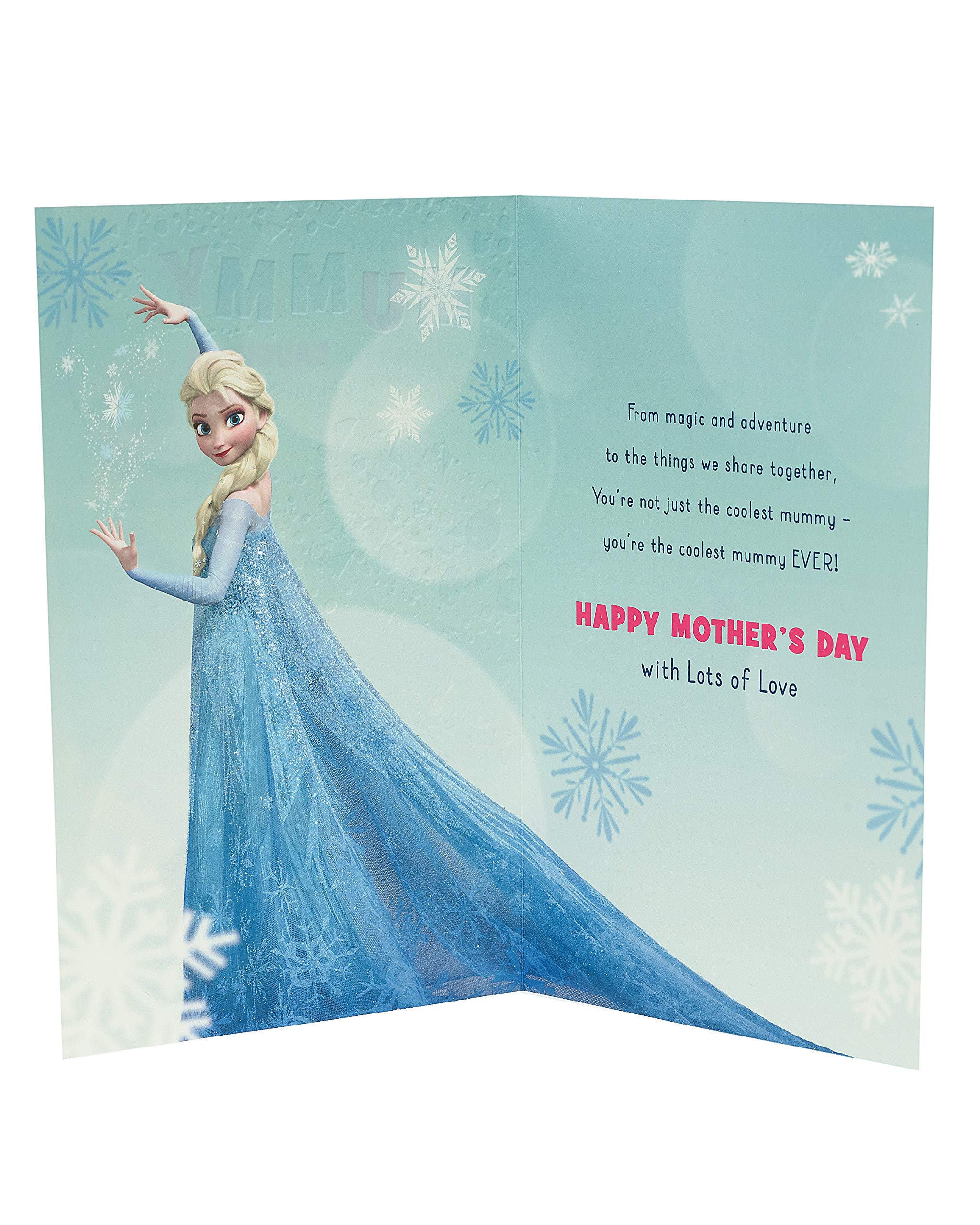 UK Greetings Disney Mother's Day Card With Envelope - Frozen Design,Blue