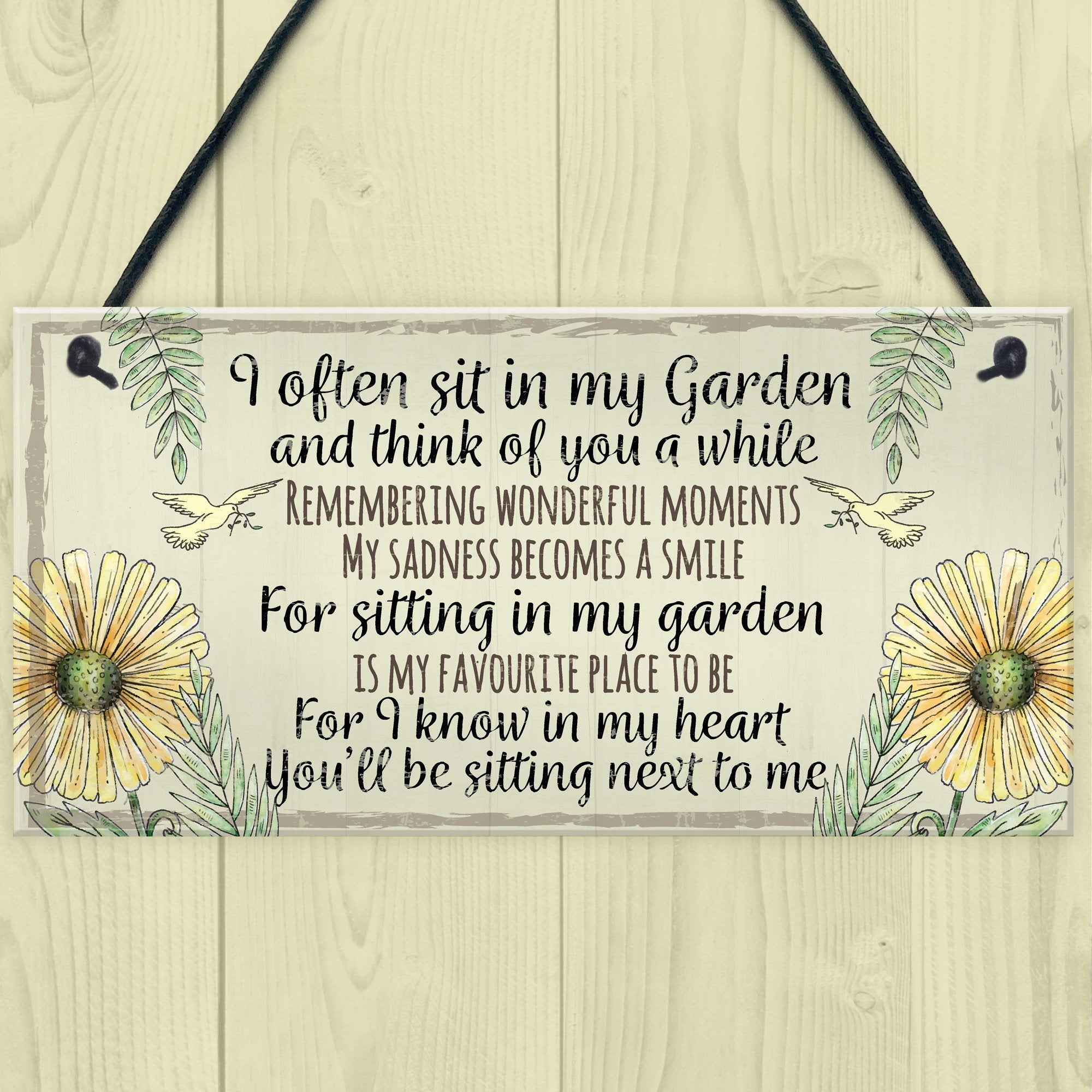 RED OCEAN Garden Plaque Summer House Sign Garden Shed Friendship Mum Nan Memorial Gift