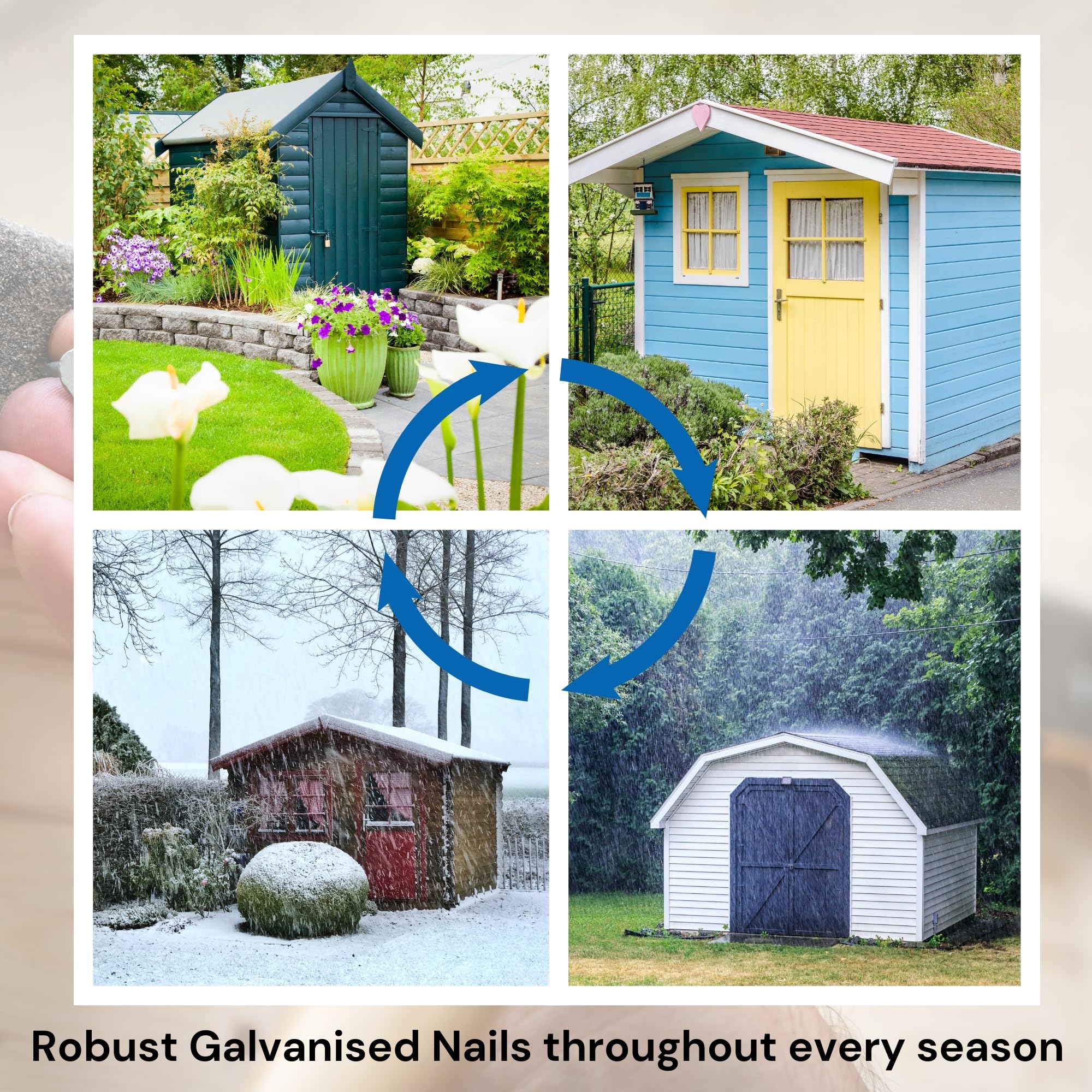 Galvanised Clout Nails 13mm - Roofing Felt Tacks for Shed Roof 200g - Heavy Duty Felt Nails for Securing Shed Roof Felt in a Handy Plastic Case