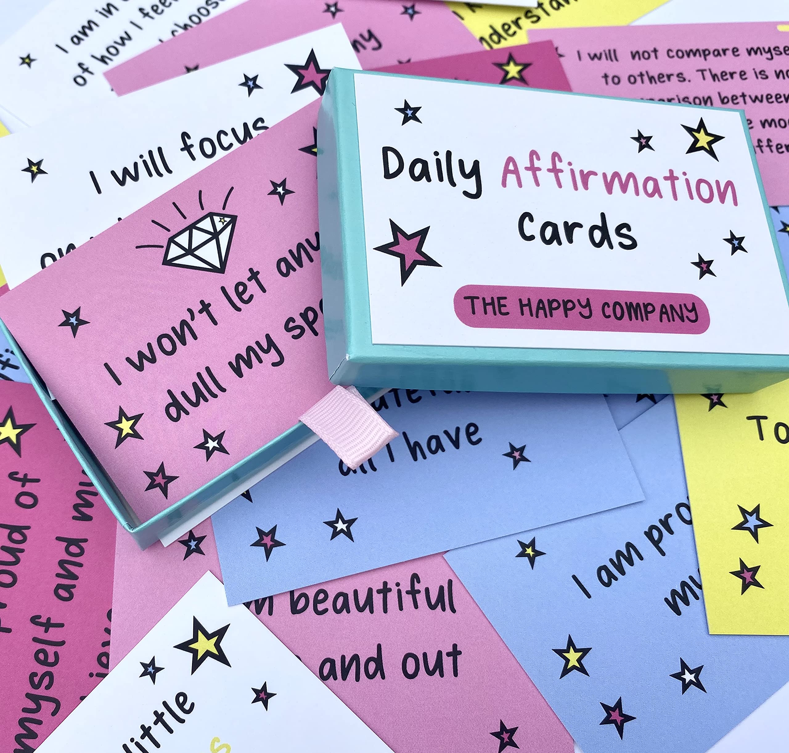 Daily Happiness Affirmation Cards, Positive Affirmation Deck, Self help cards, girls and kids affirmation cards