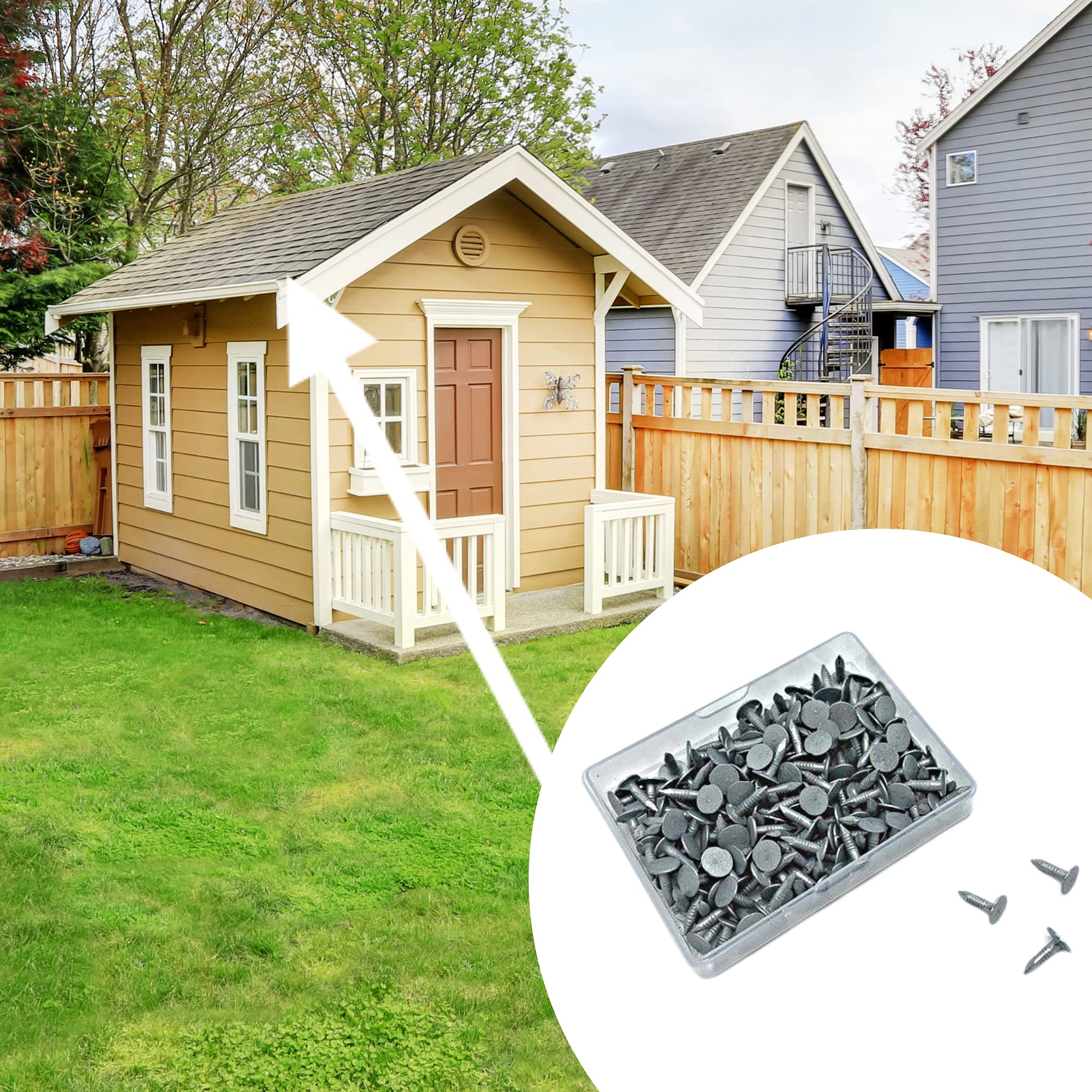 Galvanised 13mm Roofing Felt Clout Nails - The Perfect DIY & Professional Solution for Securing Shed Roofs with 185 Grams in a Handy Plastic Case!