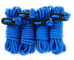 ESW LEISURE Guyline Ropes 4 Pack For Tents Awning Camping Strong Lightweight Paracord Guy Rope With Tensioner Guy Lines Fishing Umbrella Shelter Caravan Gazebo (Bright Blue 2.4, 2.4 Metre 4 Pack)