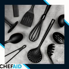 Chef Aid 10E02408 Nylon Serving Tongs,BPA Free Kitchen Utensil and Ideal for use with Non-Stick Cookware, Comes in Black Colour