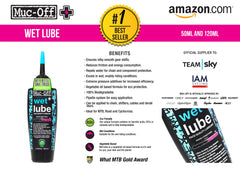 Muc-Off Wet Chain Lube, 50ml - Bike Lube, Bike Chain Oil, Chain Wax for Wet Weather Conditions - Biodegradable Bike Lubricant and Bicycle Chain Oil, Black